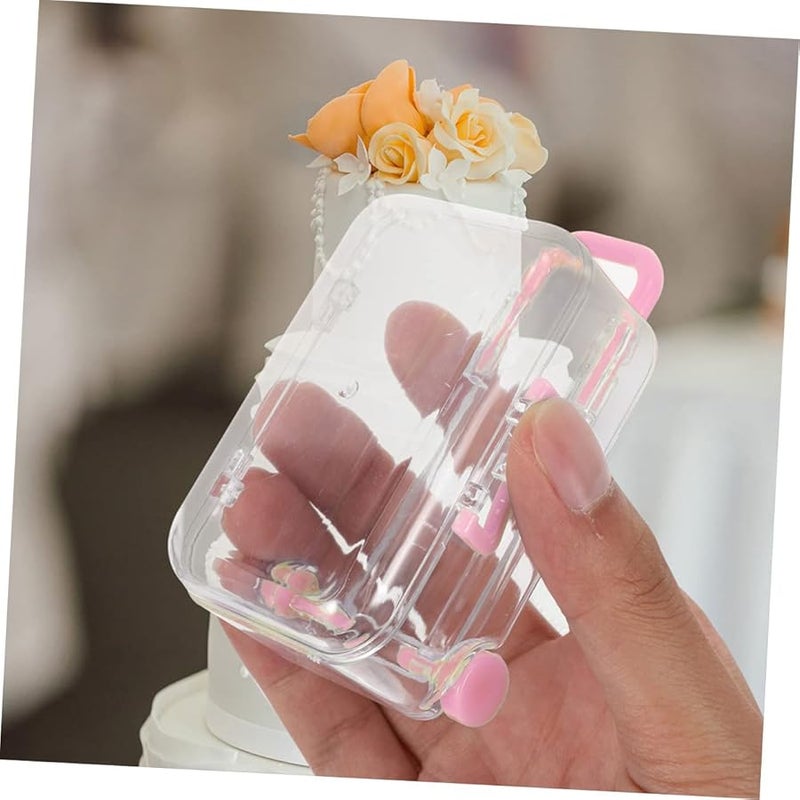 GLEAVI 24Pcs Clear Suitcase Candy Boxes Wedding Party Favor Gift Boxes with Handle - Image 3